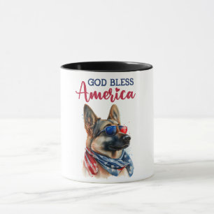 Patriotic Dog-German Shepherd Tasse