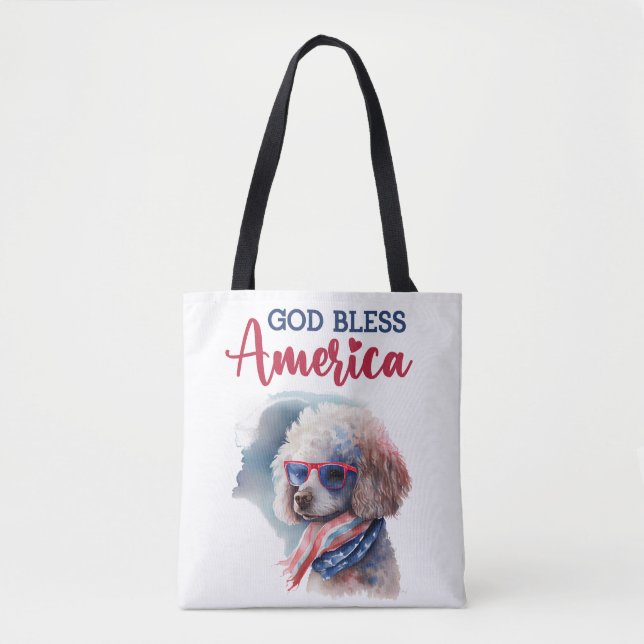 Patriotic Dog-Poodle Tasche (Vorderseite)