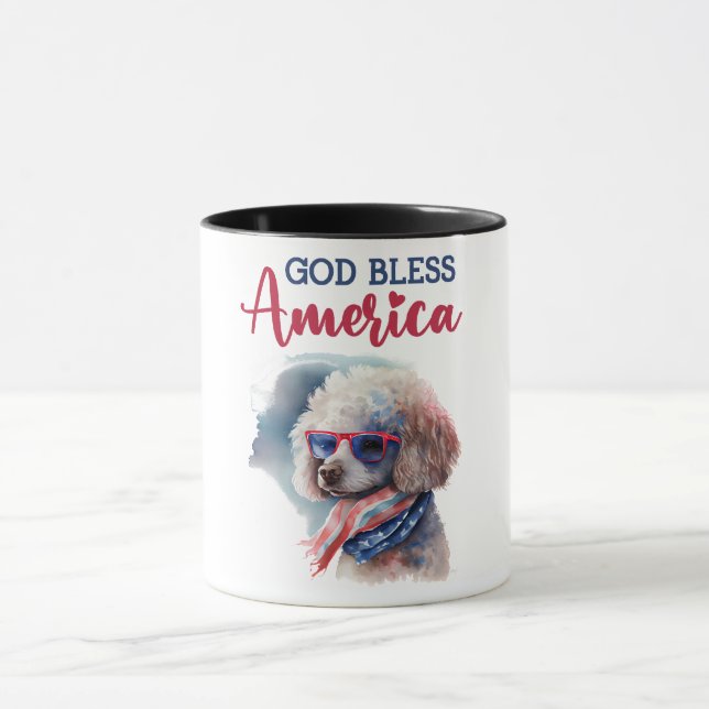 Patriotic Dog-Poodle Tasse (Zentrum)
