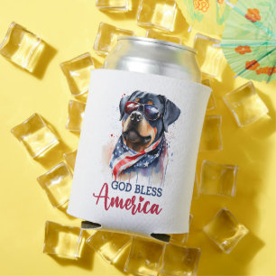 Patriotic Dog-Rottweiler Dosenkühler