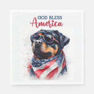Patriotic Dog-Rottweiler Serviette