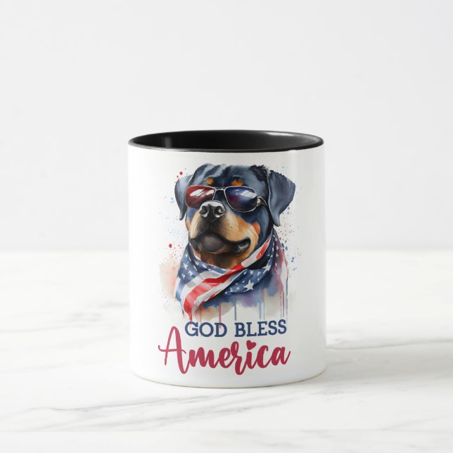 Patriotic Dog-Rottweiler Tasse (Zentrum)