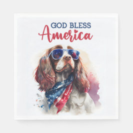 Patriotic Dog-Spaniel Serviette