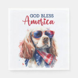 Patriotic Dog-Spaniel Serviette