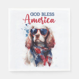 Patriotic Dog-Spaniel Serviette