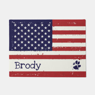 Patriotic Dog Tischset - USA Flag American Flag Fußmatte