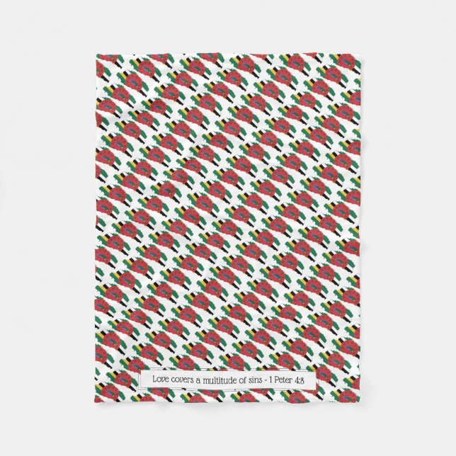 Patriotic DOMINICA MAP Anpassbare Scriptur Fleecedecke (Vorderseite)