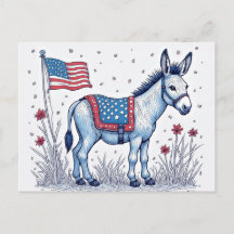 Patriotic Donkey Illustration Vote