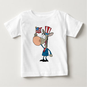 Patriotic Donkey winkt eine amerikanische Flagge Baby T-shirt
