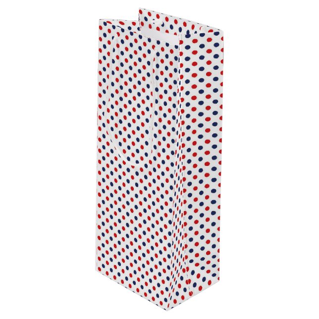 Patriotic Dots Gift Bag Geschenktüte Für Weinflaschen (Vorderseite Schrägansicht)