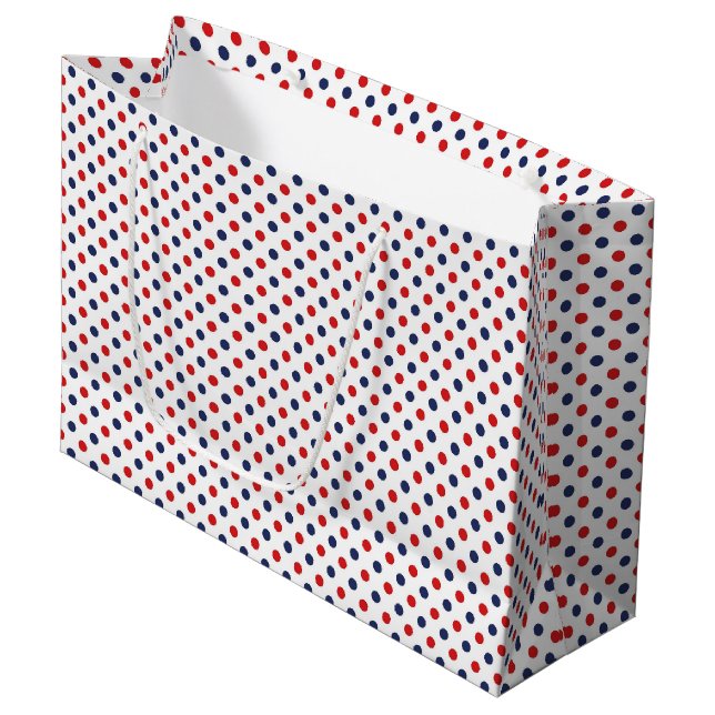 Patriotic Dots Gift Bag Große Geschenktüte (Vorderseite Schrägansicht)