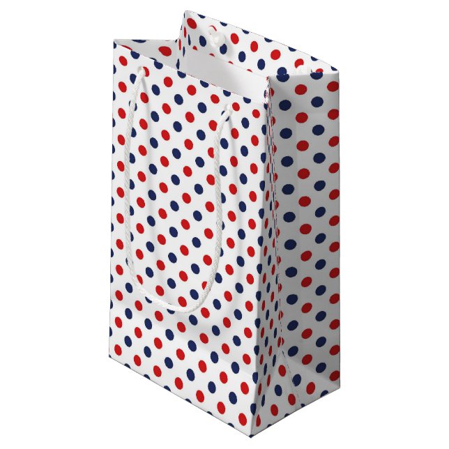 Patriotic Dots Gift Bag Kleine Geschenktüte (Vorderseite Schrägansicht)