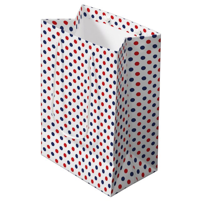 Patriotic Dots Gift Bag Mittlere Geschenktüte (Vorderseite Schrägansicht)