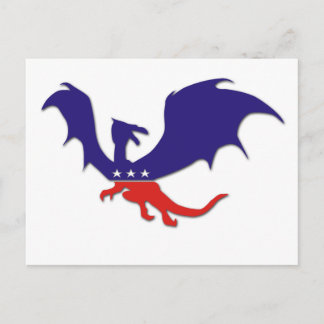 Patriotic Dragon Postcard Postkarte