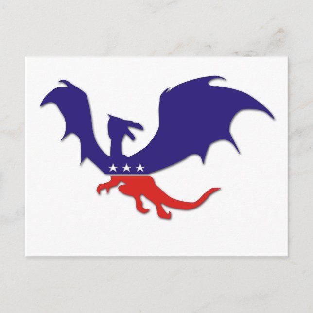 Patriotic Dragon Postcard Postkarte (Vorderseite)