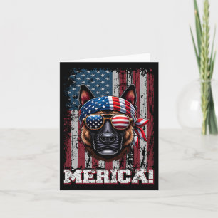 Patriotic Dutch Shepherd Dog Lover Us Flag Indepen Karte