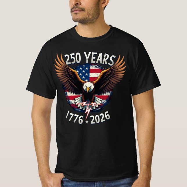 Patriotic Eagle 250th Anniversary 1776-2026 T-Shirt (Vorderseite)