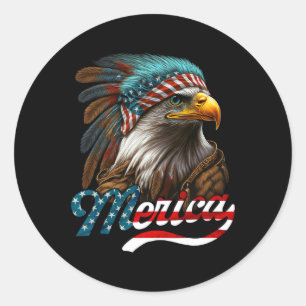 Patriotic Eagle American Flag 4. Juli Merica Runder Aufkleber