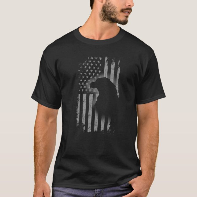 Patriotic Eagle American Flag Coole Wildtiere T-Shirt (Vorderseite)