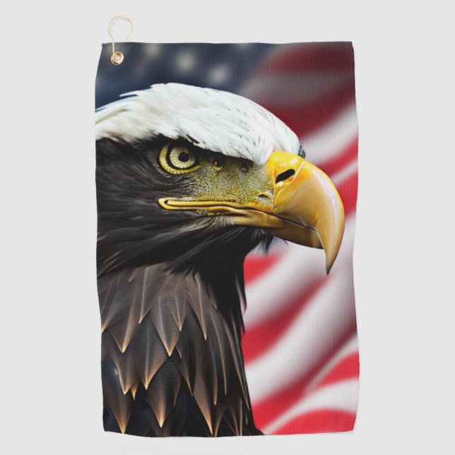Patriotic/Eagle/American/USA Golfhandtuch (Vorderseite)