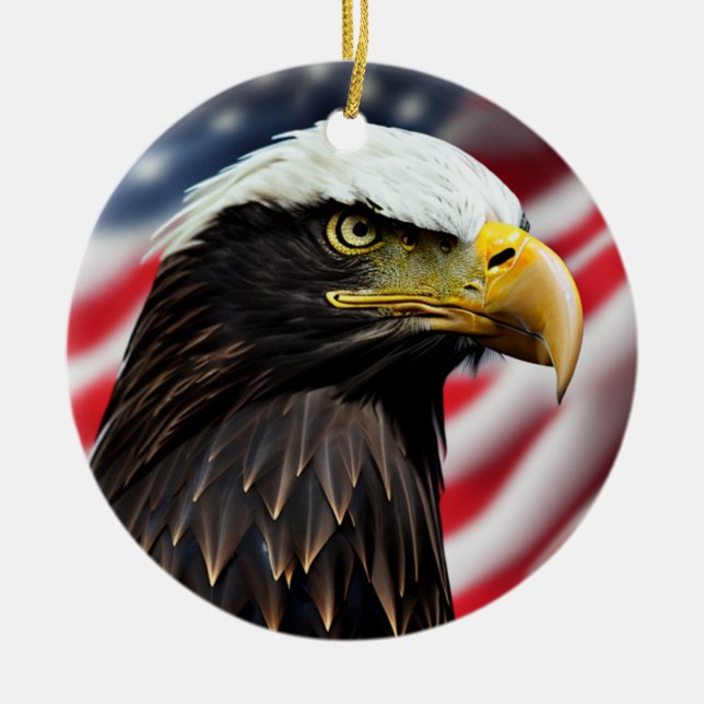 Patriotic/Eagle/American/USA Keramik Ornament (Vorne)