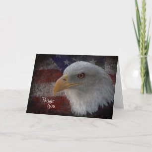 Patriotic Eagle & Flag Dankeskarte