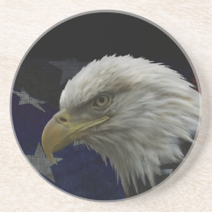 Patriotic Eagle & Flag Getränkeuntersetzer
