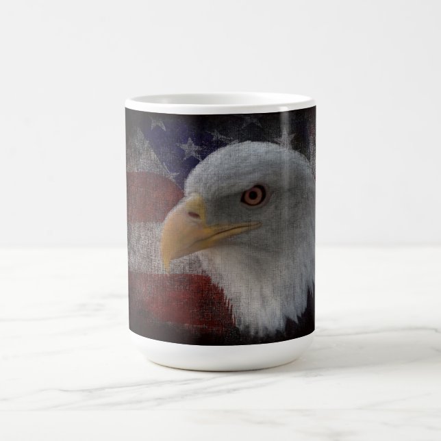 Patriotic Eagle & Flag Kaffeetasse (Mittel)