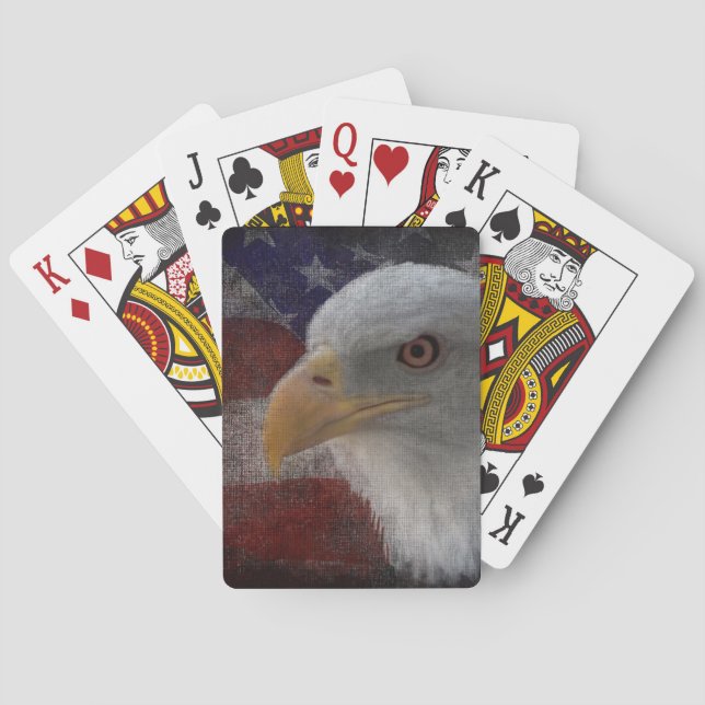 Patriotic Eagle & Flag Spielkarten (Rückseite)