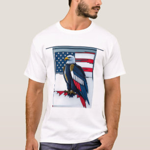 Patriotic Eagle & Flag T - Shirt