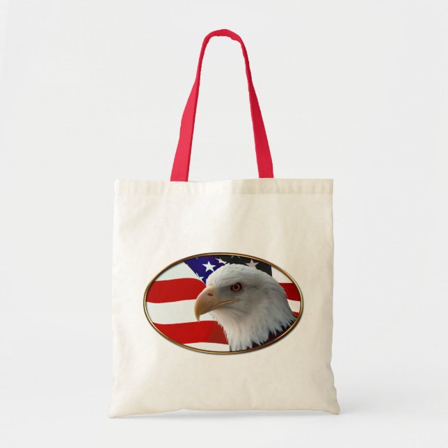 Patriotic Eagle & Flag Tragetasche (Vorne)