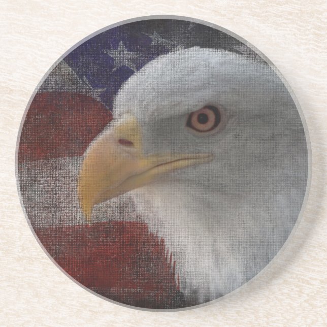 Patriotic Eagle & Flag Untersetzer (Vorne)
