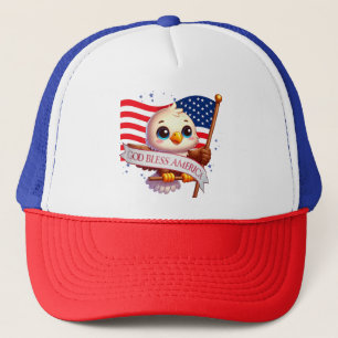 Patriotic Eagle GOD BLESS AMERICA Fahne, USA 🦅 🇺 Truckerkappe