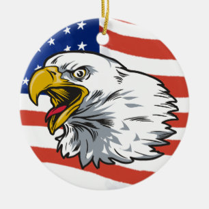 Patriotic Eagle Keramik Ornament
