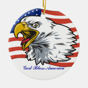 Patriotic Eagle Keramik Ornament