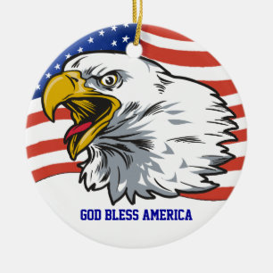 Patriotic Eagle Keramikornament