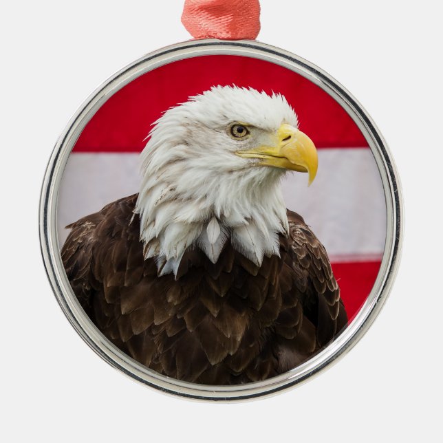 Patriotic Eagle Ornament Aus Metall (Vorne)