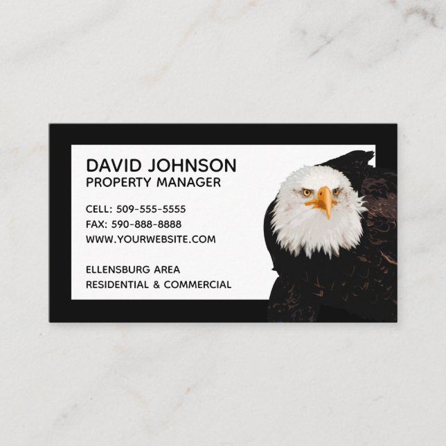 Patriotic Eagle Property Manager fett Schwarze Gre Visitenkarte (Vorderseite)