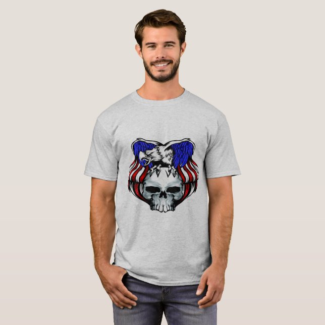 Patriotic Eagle Skull, Customization, T-Shirt (Vorne ganz)