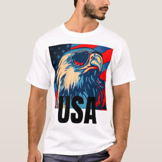 Patriotic Eagle Sunglasses T - Shirt