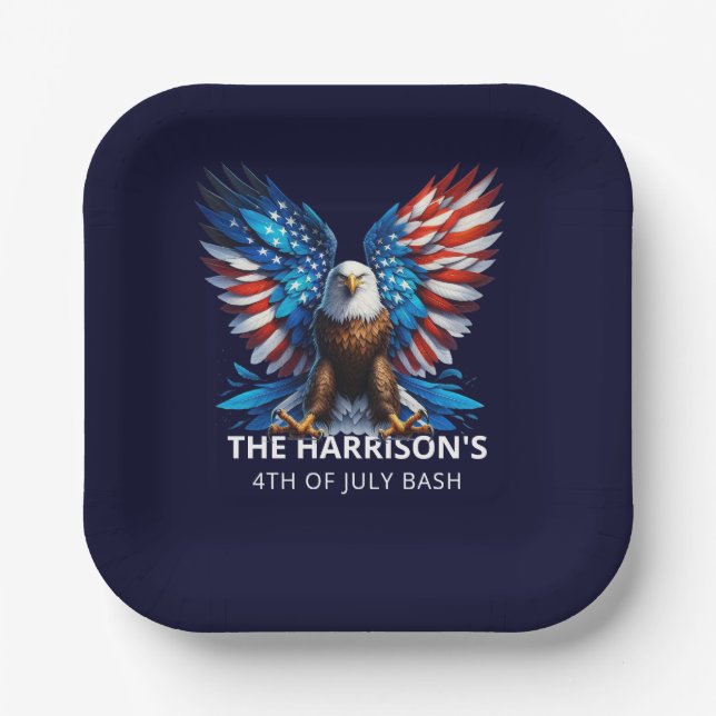 Patriotic Eagle USA 4. Juli Pappteller (Vorderseite)