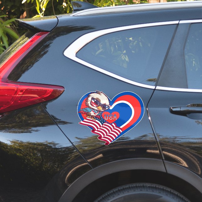 patriotic eagle USA Custom-Cut Vinyl Sticker (Auto Seite)