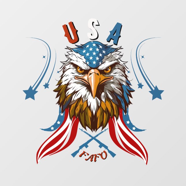 *Patriotic Eagle USA FAFO Fensteraufkleber (Blatt)