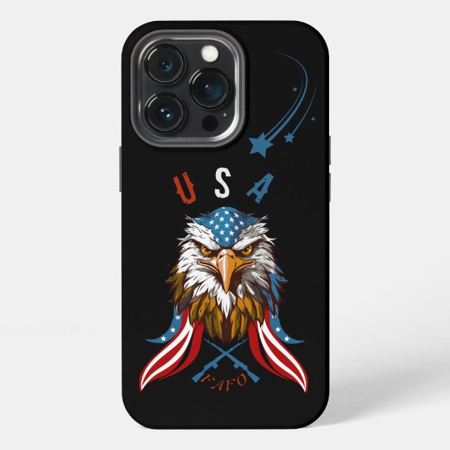 Patriotic Eagle USA FAFO iPhone 13 Pro Hülle (Hinten)