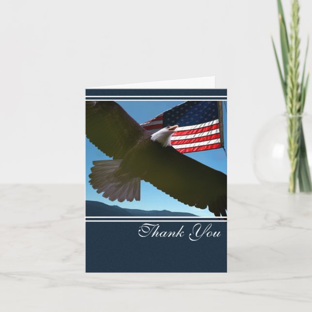Patriotic Eagle Vielen Dank Dankeskarte (Vorderseite)