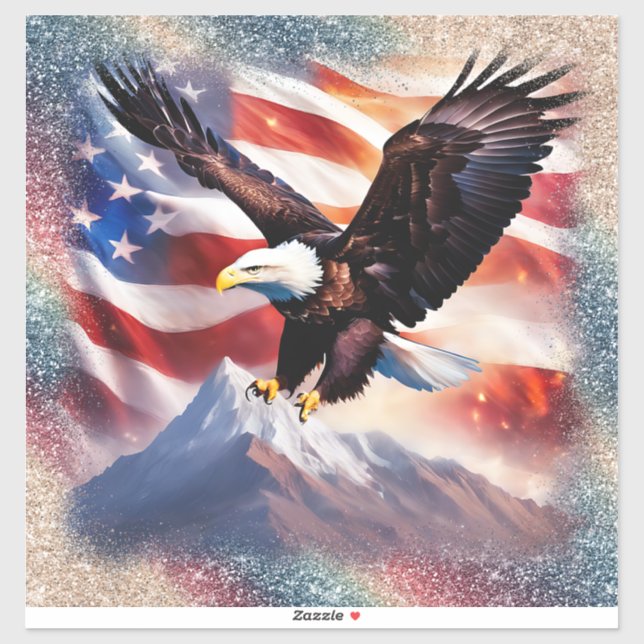 Patriotic Eagle Vinyl Sticker (Blatt)