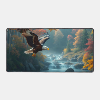 Patriotic Eagle Waterfalls Colorful Autumn Foliage
