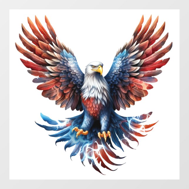 Patriotic Eagle Window Fensteraufkleber (Blatt)