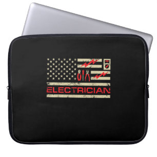 Patriotic Electrician American Flag Weihnachtsfeie Laptopschutzhülle
