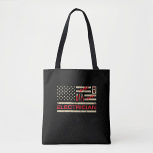 Patriotic Electrician American Flag Weihnachtsfeie Tasche